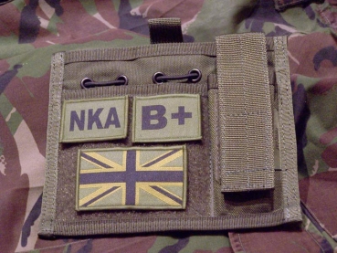 ID Patch Bloodgroup OD Green / Desert with Velcro B Pos