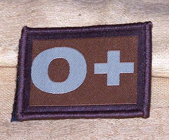 ID Patch Bloodgroup OD Green / Desert with Velcro Null Pos