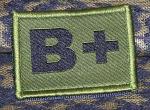 ID Patch Bloodgroup OD Green / Desert with Velcro B Pos