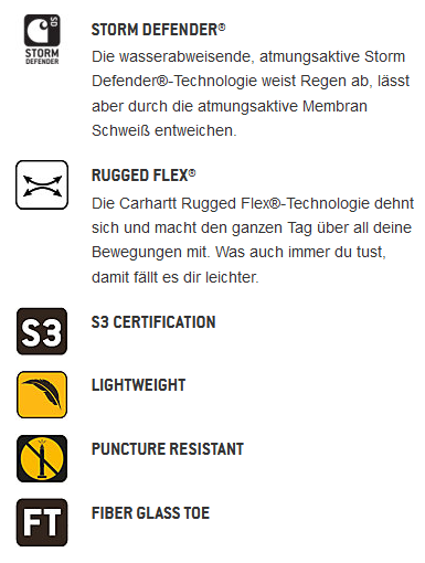 CARHARTT STIEFEL SCHUHE WORKWEAR OUTDOORSCHUH