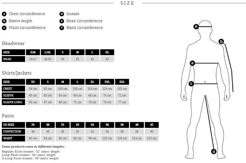 Outrider Tactical Size Chart