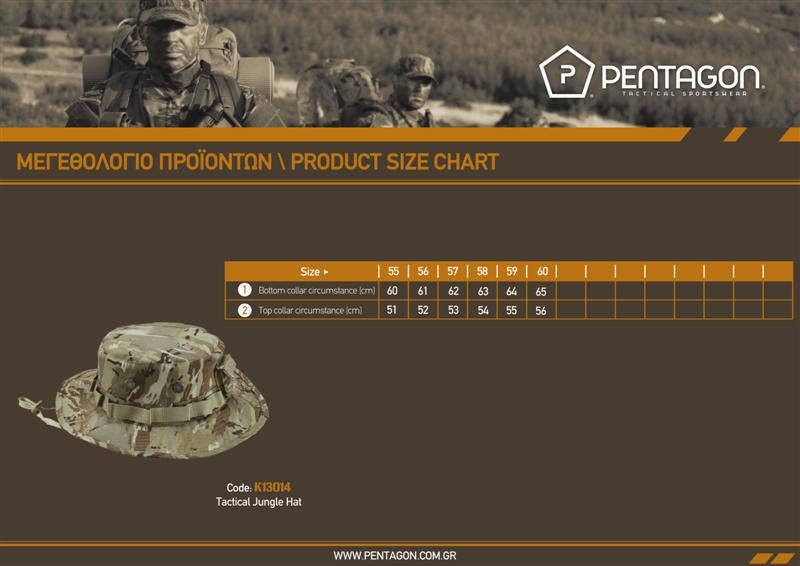 PENTAGON JUNGLE HAT TACTICAL RIP-STOP PENTACAMO