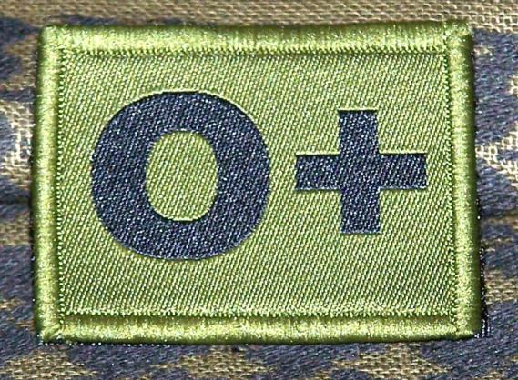 ID Patch Bloodgroup OD Green / Desert with Velcro Null Pos