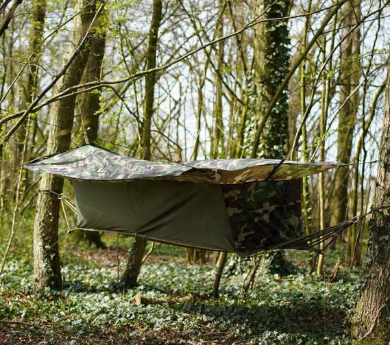 JUNGLE HAMMOCK/MINIZELT MIT CANVAS BODEN US WOODLAND CAMOUFLAGE