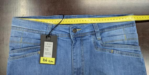 Bundweite 86 cm LMS GEAR - M.U.D. Stone Washed Blue Elastane Denim Zipper V3.0 JEANS
