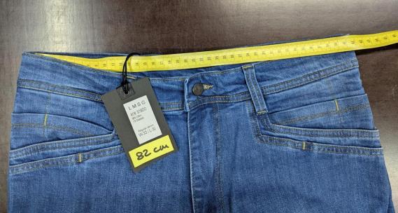 Bundweite 82 cm LMS GEAR - M.U.D. Stone Washed Blue Elastane Denim Zipper V3.0 JEANS