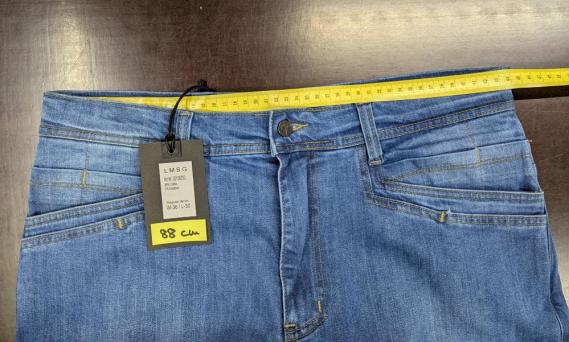 Bundweite 88 cm LMS GEAR - M.U.D. Stone Washed Blue Elastane Denim Zipper V3.0 JEANS