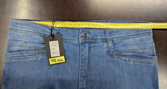 Bundweite 95 cm LMS GEAR - M.U.D. Stone Washed Blue Elastane Denim Zipper V3.0 JEANS