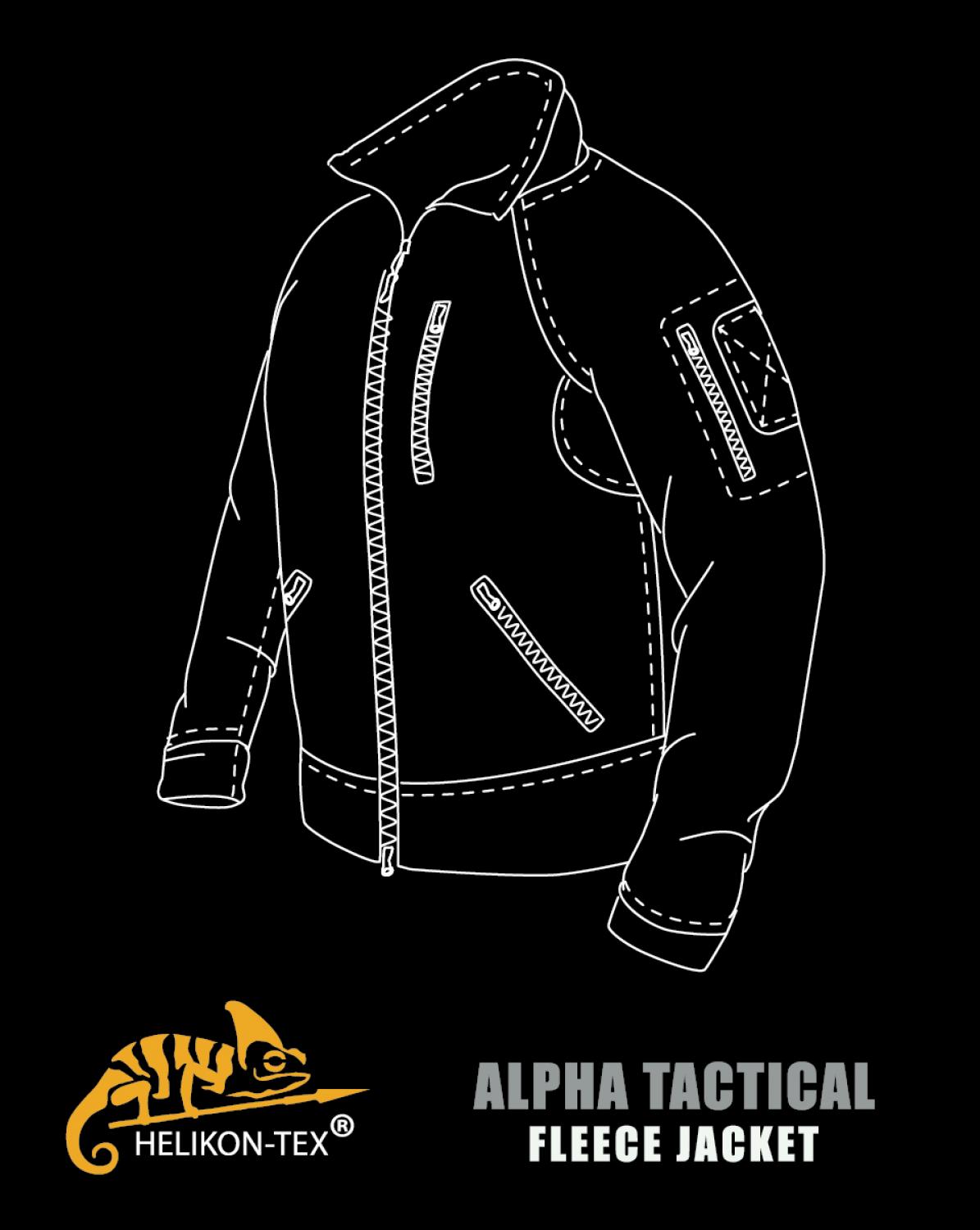 Helikon Alpha Tactical Mens Jacket Army Airsoft Shooting Grid Fleece Shadow Grey 