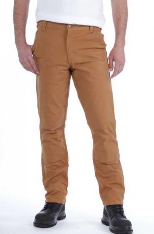 CARHARTT STRAIGHT FIT STRETCH DUCK DOUBLE FRONT PANTS BROWN