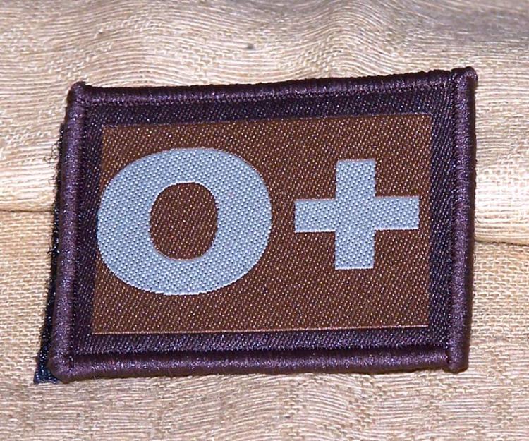 ID Patch Bloodgroup OD Green / Desert with Velcro Null Pos ID Patch Bloodgroup OD Green / Desert with Velcro Null Pos