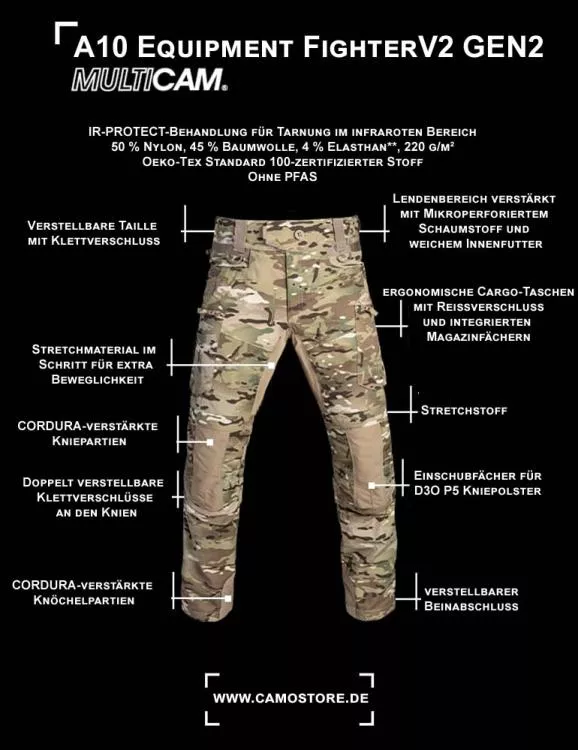 A10 EQUIPMENT V2 FIGHTER HOSE GEN2 MULTICAM A10 EQUIPMENT V2 FIGHTER HOSE GEN2 MULTICAM