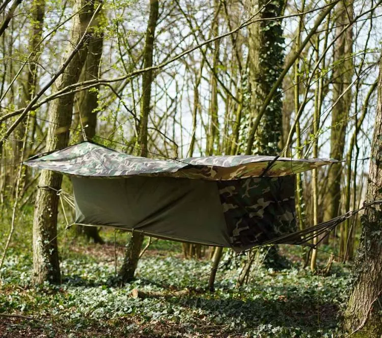 JUNGLE HAMMOCK/MINIZELT MIT CANVAS BODEN US WOODLAND CAMOUFLAGE