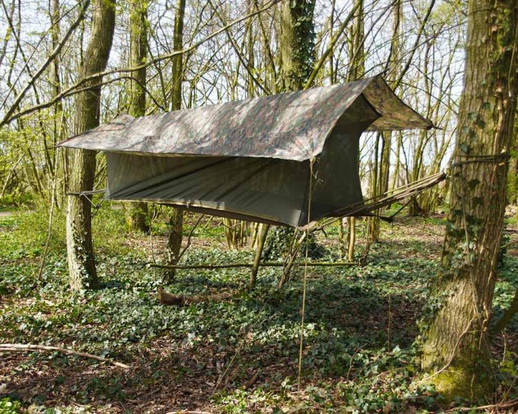 JUNGLE HAMMOCK/MINIZELT MIT CANVAS BODEN US WOODLAND CAMOUFLAGE