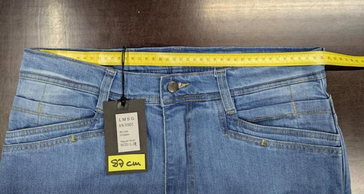Bundweite 87 cm LMS GEAR - M.U.D. Stone Washed Blue Elastane Denim Zipper V3.0 JEANS