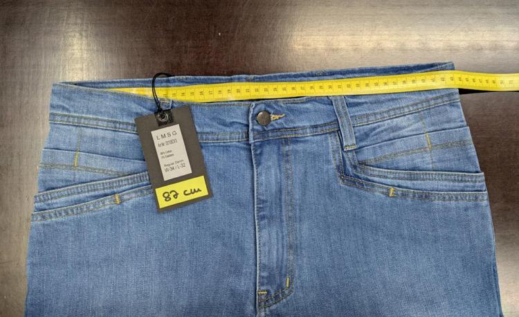 Bundweite 87 cm LMS GEAR - M.U.D. Stone Washed Blue Elastane Denim Zipper V3.0 JEANS