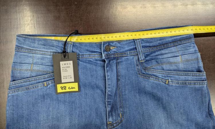 Bundweite 88 cm LMS GEAR - M.U.D. Stone Washed Blue Elastane Denim Zipper V3.0 JEANS