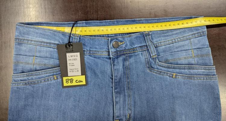 Bundweite 88 cm LMS GEAR - M.U.D. Stone Washed Blue Elastane Denim Zipper V3.0 JEANS