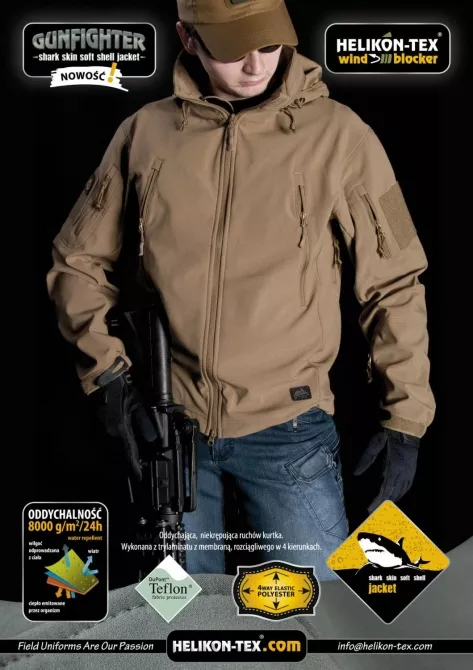 HELIKON-TEX GUNFIGHTER FLECKTARN SOFTSHELL JACKE