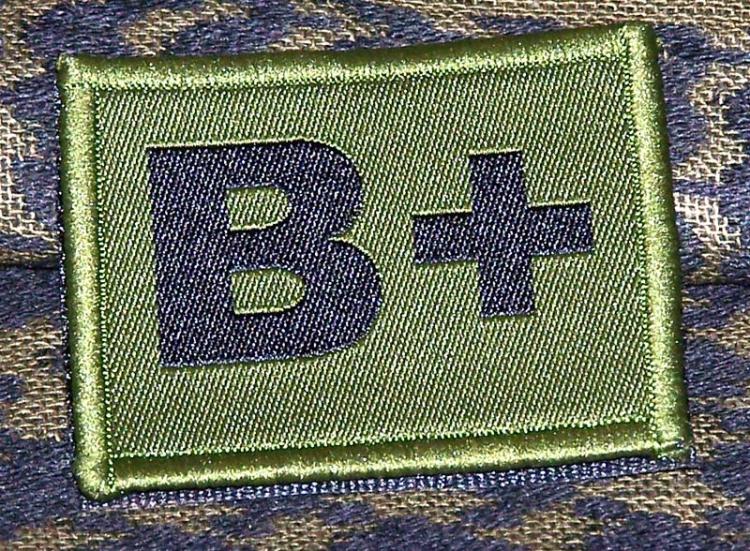 ID Patch Bloodgroup Desert with Velcro B Pos