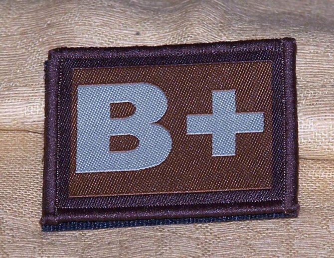 ID Patch Bloodgroup Desert with Velcro B Pos ID Patch Bloodgroup Desert with Velcro B Pos