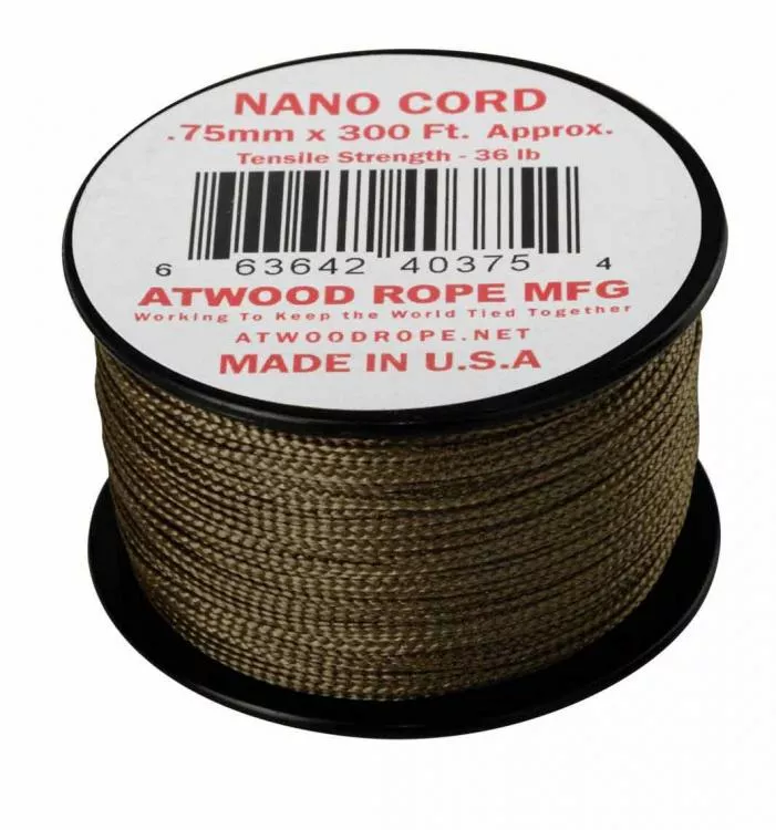 NANO CORD PARACORD 300Ft. COYOTE NANO CORD PARACORD 300Ft. COYOTE
