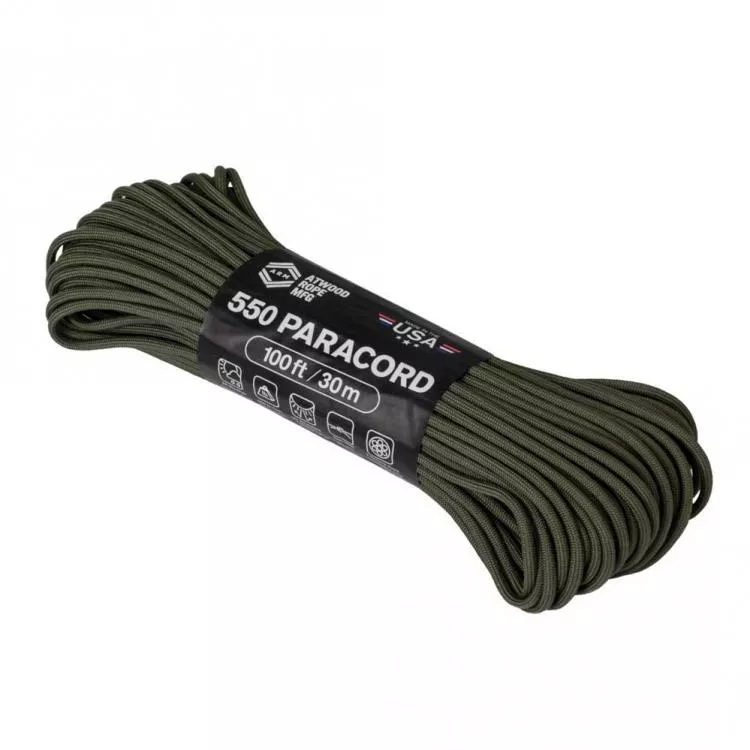 TACTICAL 550 PARACORD 100 FT/30 M OLIVE TACTICAL 550 PARACORD 100 FT/30 M OLIVE