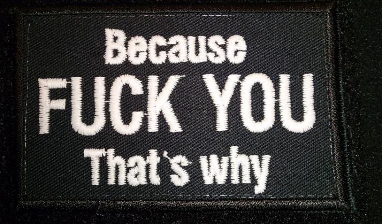 BECAUSE FUCK YOU THATS WHY NACHTLEUCHTEND SCHWARZ BECAUSE FUCK YOU THATS WHY NACHTLEUCHTEND SCHWARZ