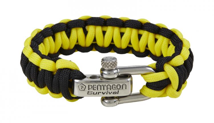 PENTAGON SURVIVAL BRACELET 2.0 SCHWARZ-GELB PENTAGON SURVIVAL BRACELET 2.0 SCHWARZ-GELB