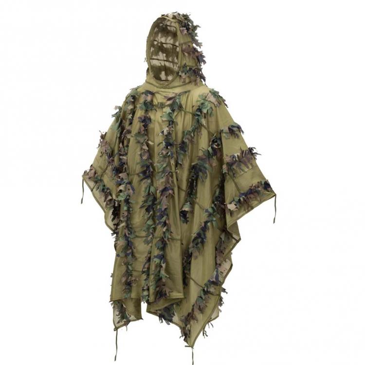 HELIKON-TEX LEAF GHILLIE PONCHO US WOODLAND