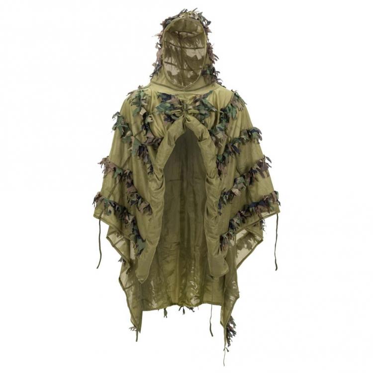 HELIKON-TEX LEAF GHILLIE PONCHO US WOODLAND