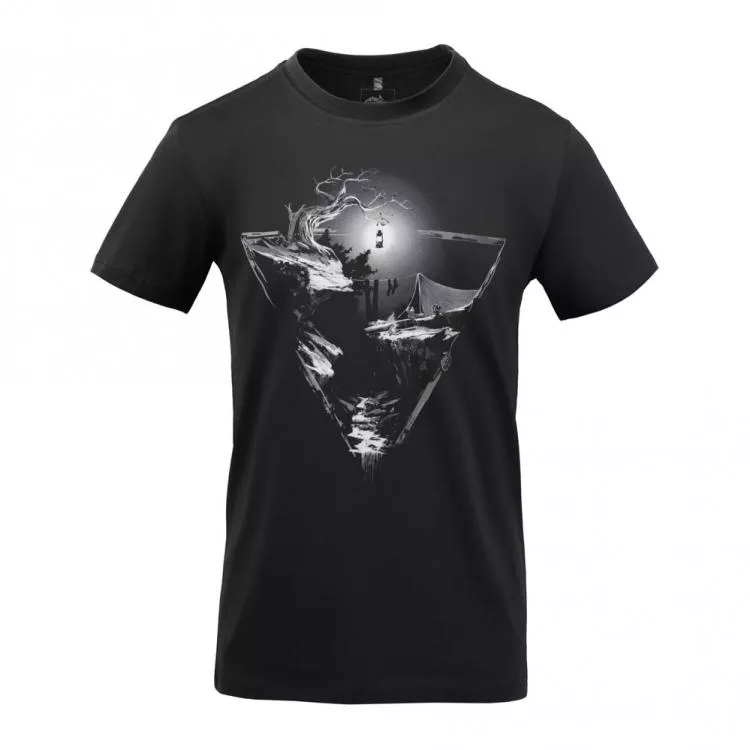 HELIKON TEX MOTTO T-SHIRT NIGHT VALLEY SCHWARZ - LEBEN IN DER WILDNISS