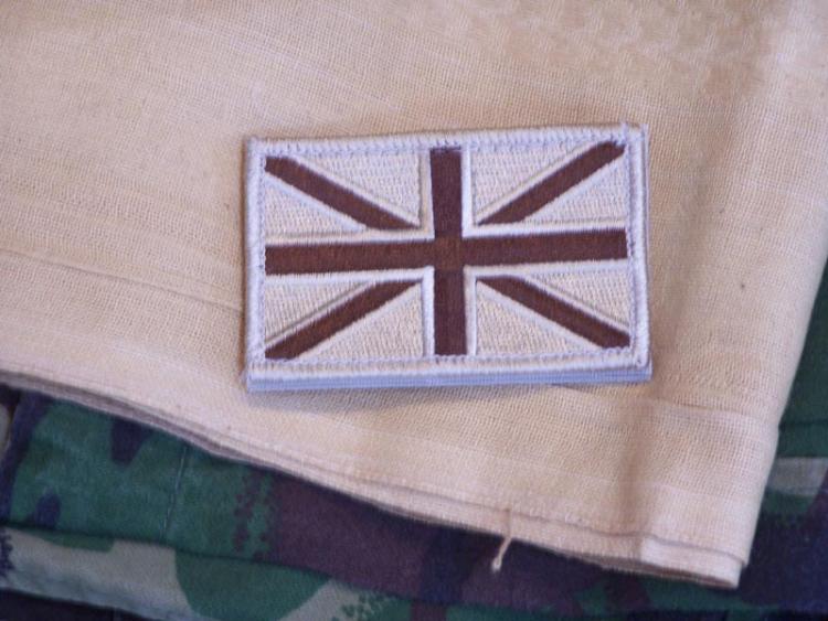 Gestickter Union Jack OD Green / Desert