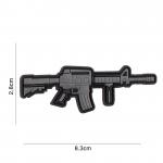 3D PVC PATCH AR15 RIFLE GRAU