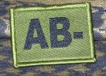 ID Patch Bloodgroup OD Green / Desert with Velcro AB Neg